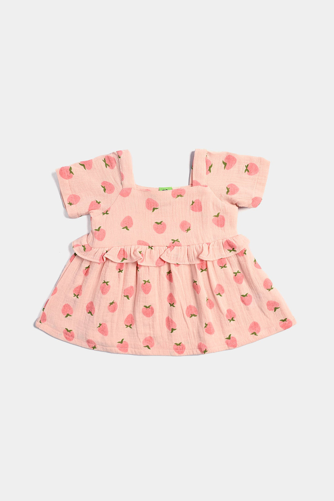 Infant Girls Cotton Co-Ord Set Strawberry-Pink