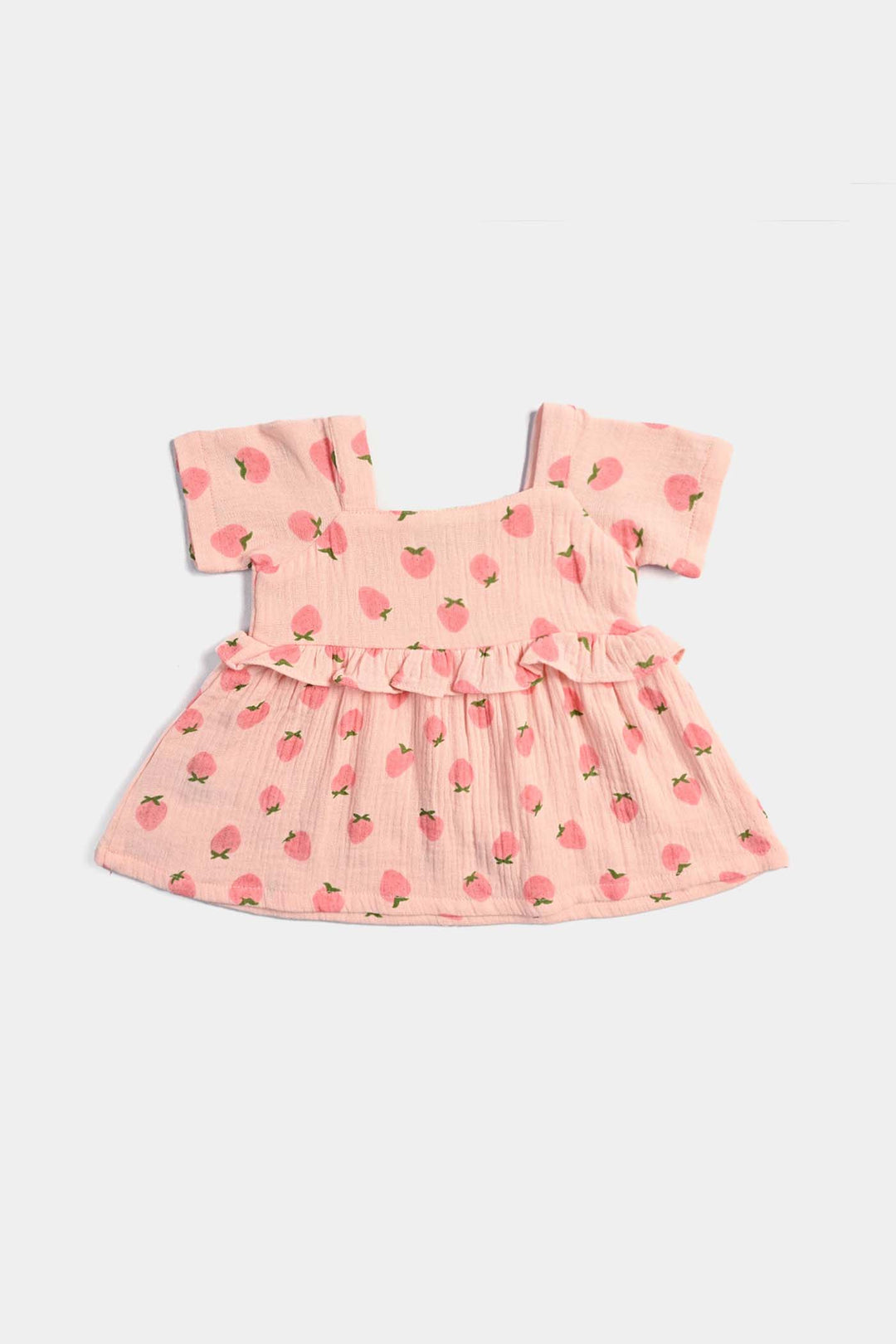 Infant Girls Cotton Co-Ord Set Strawberry-Pink