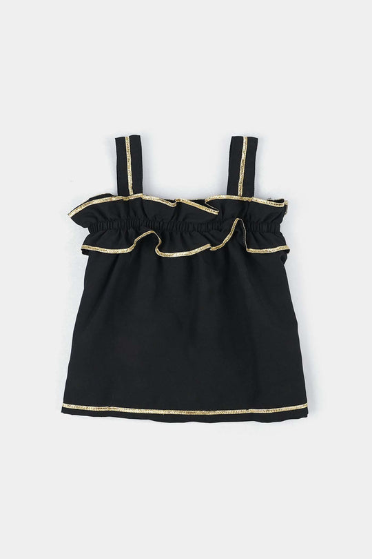 Infant Girls poly cambric Emb 2 Pcs Little Fairy-BLACK