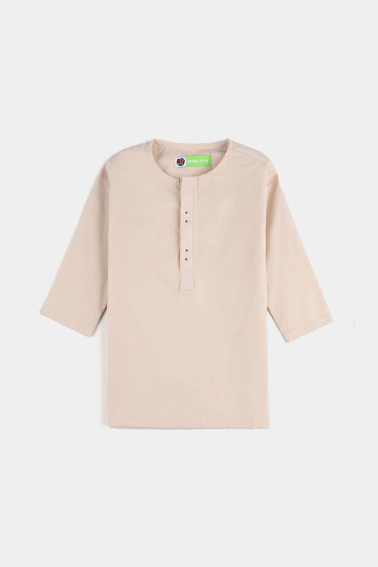 Infant Boys Cotton Poplin 3 Piece Suit (Puff Print)-BEIGE