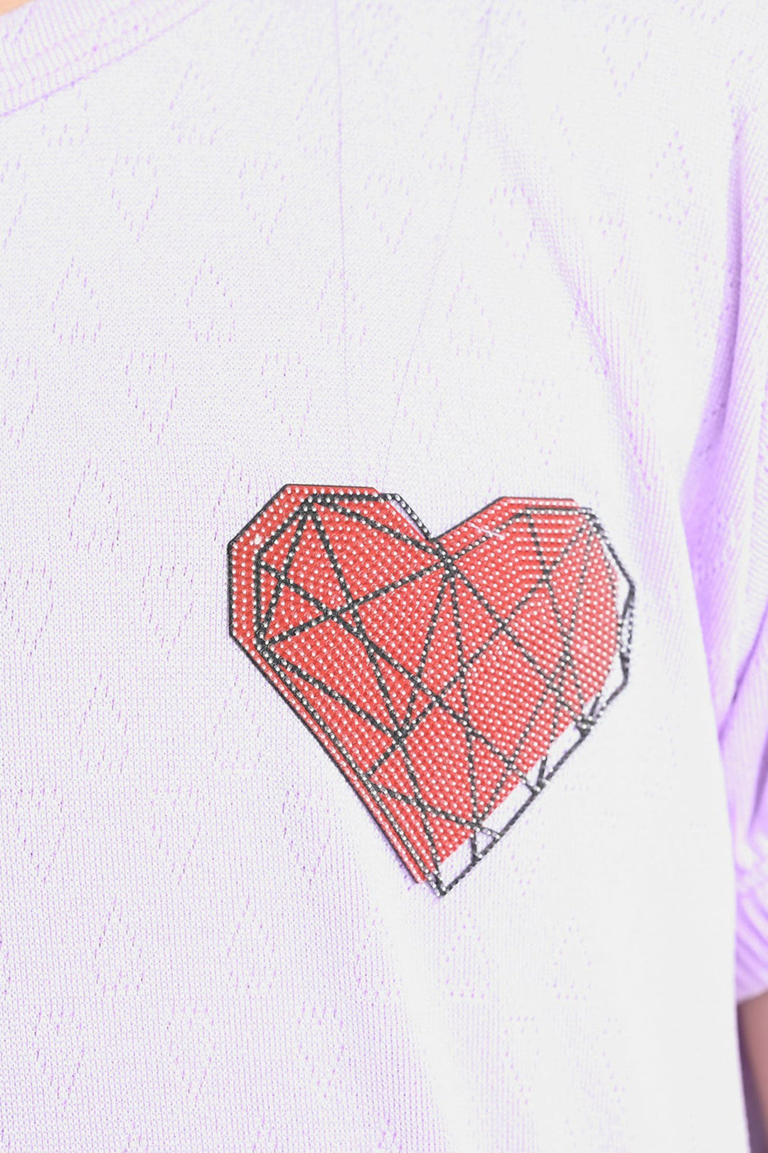 Girls Jacquard Jersey Frock Hearts-Purple