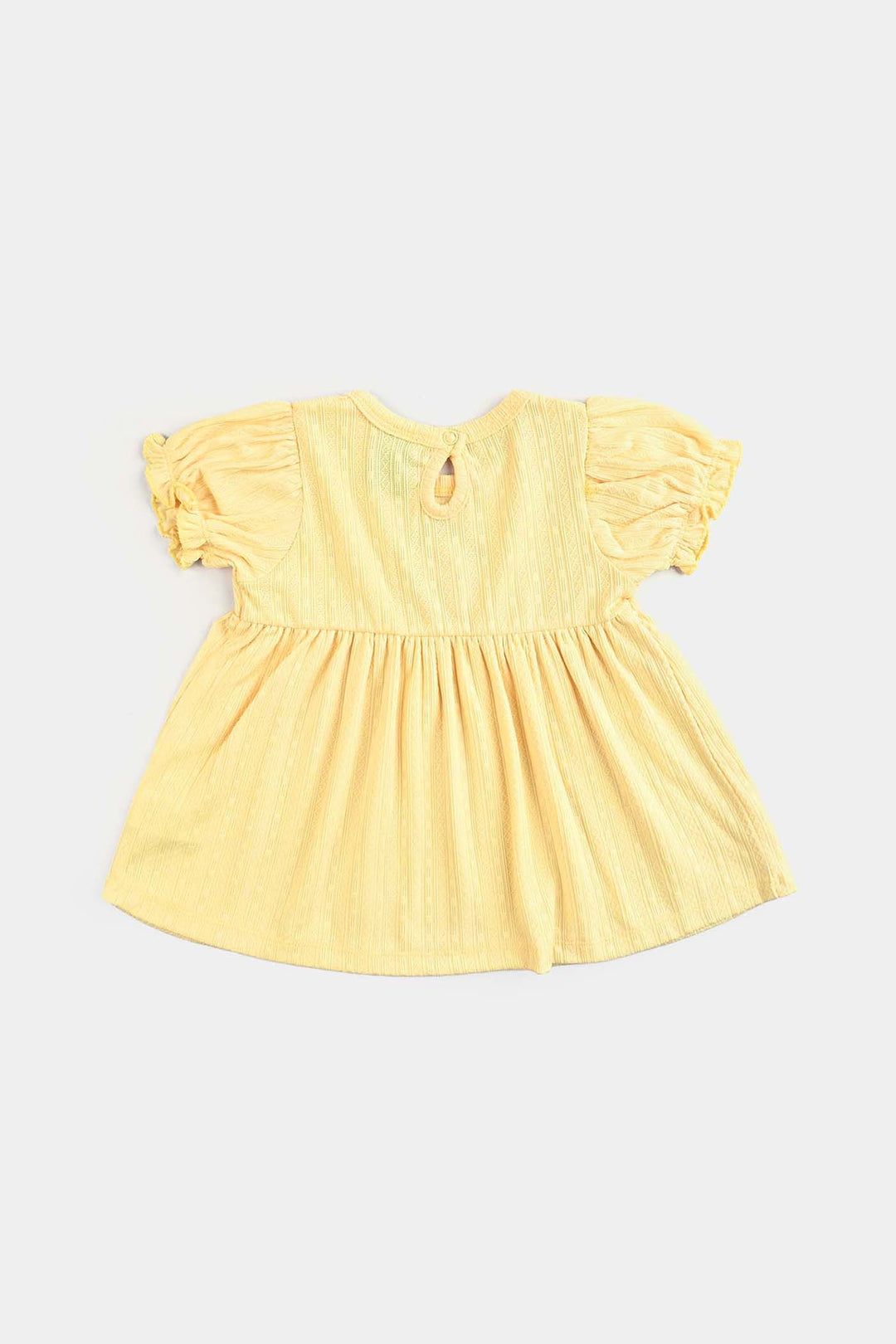 Infant Girls Jacquard Jersey Frock Hello Summer-Yellow