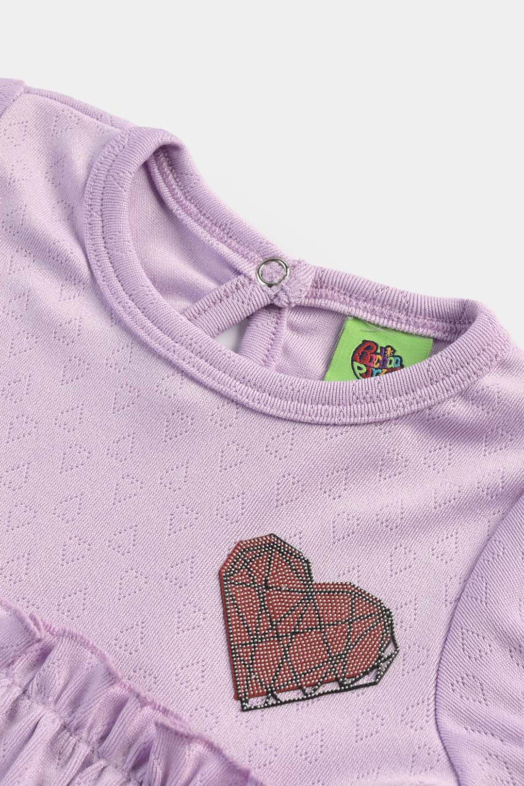 Infant Girls Jacquard Jersey Frock Hearts-Purple
