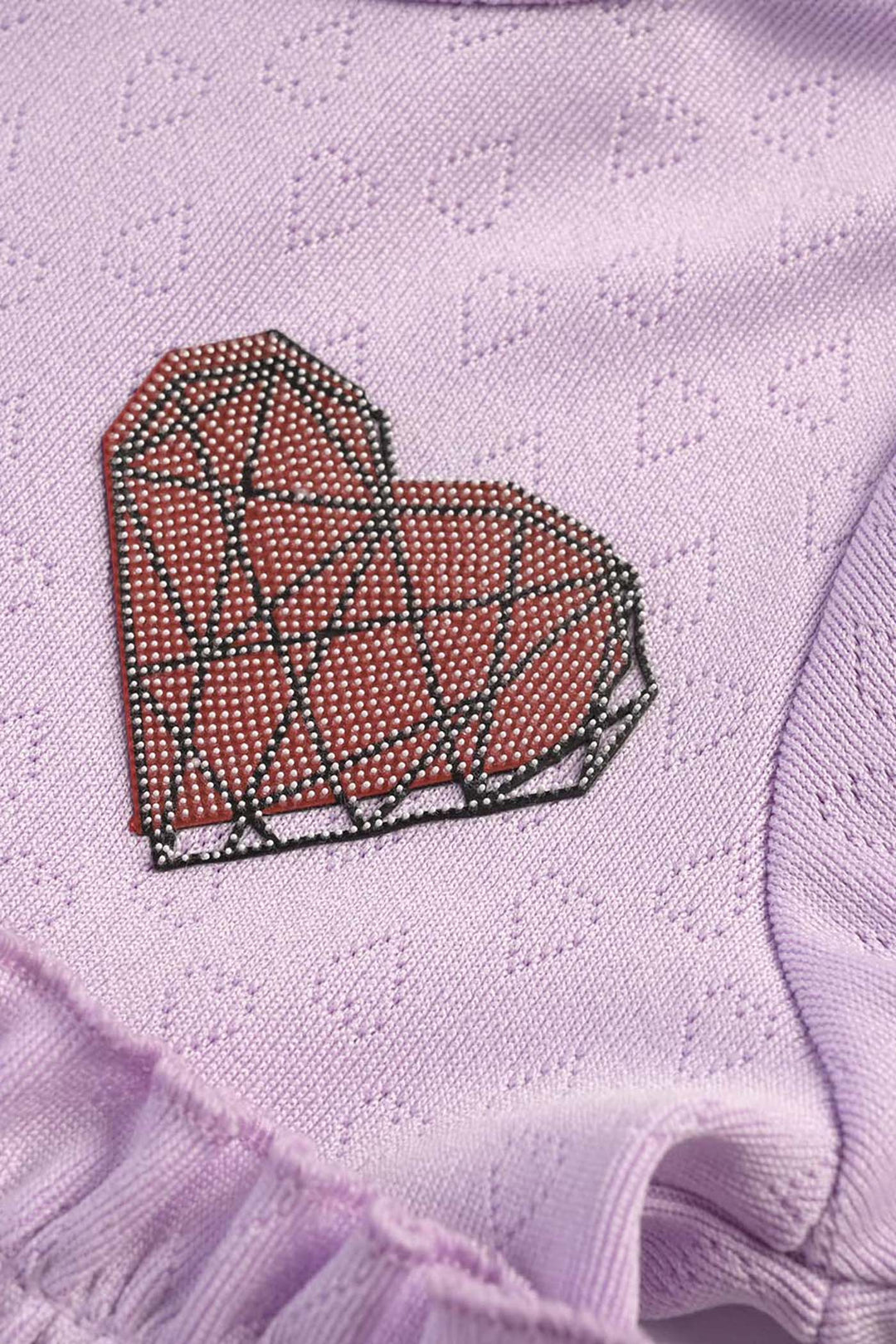 Infant Girls Jacquard Jersey Frock Hearts-Purple