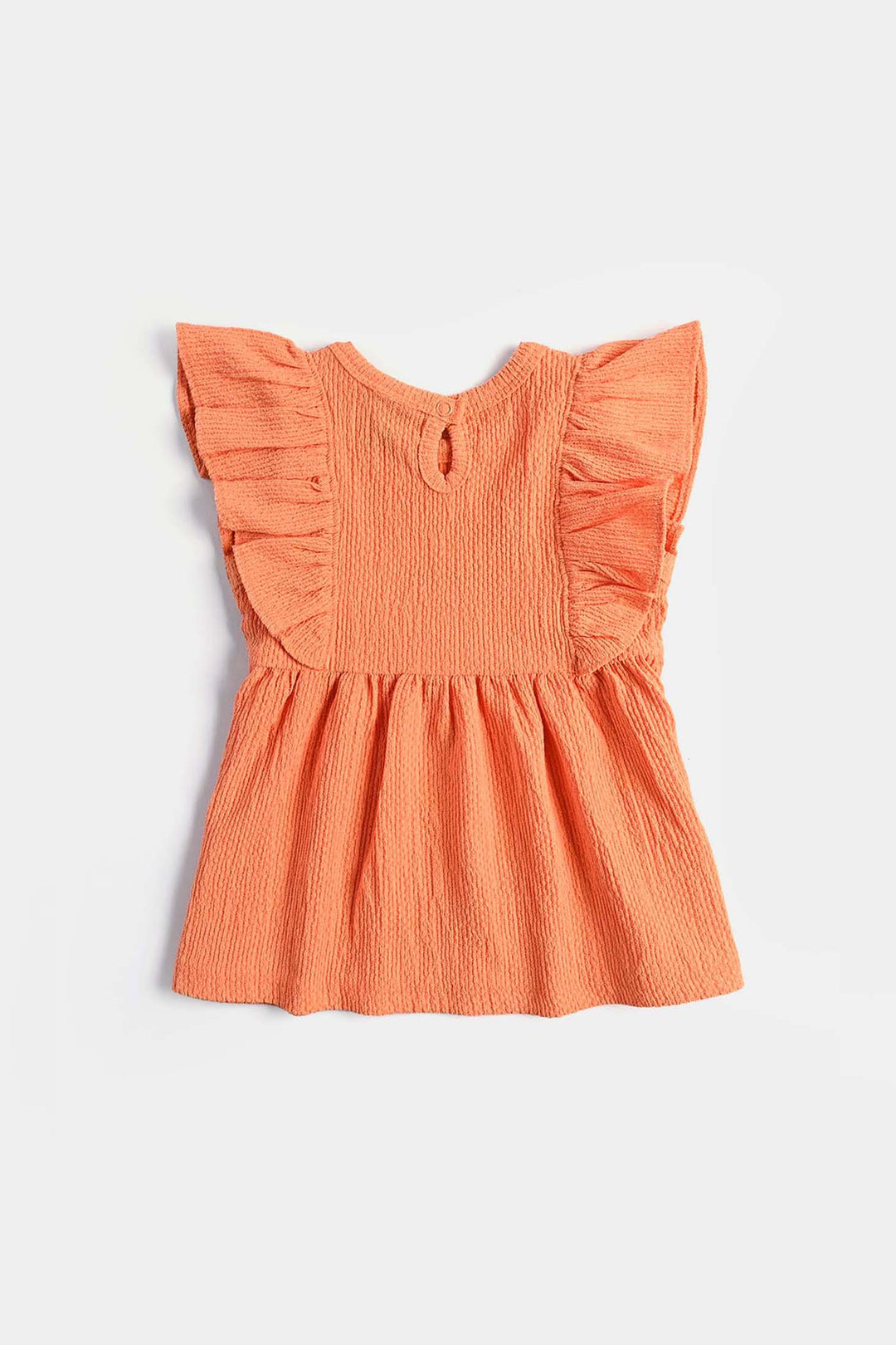 Infant Girls Jacquard Jersey Frock Floral-ORANGE