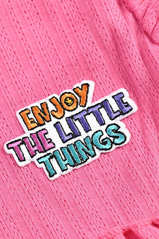 Infant Girls Jacquard Jersey Frock Enjoy The Little Thing-Pink