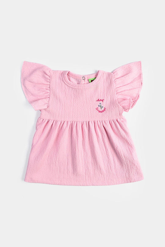 Infant Girls Poly Crinkle Hello Summer-Pink