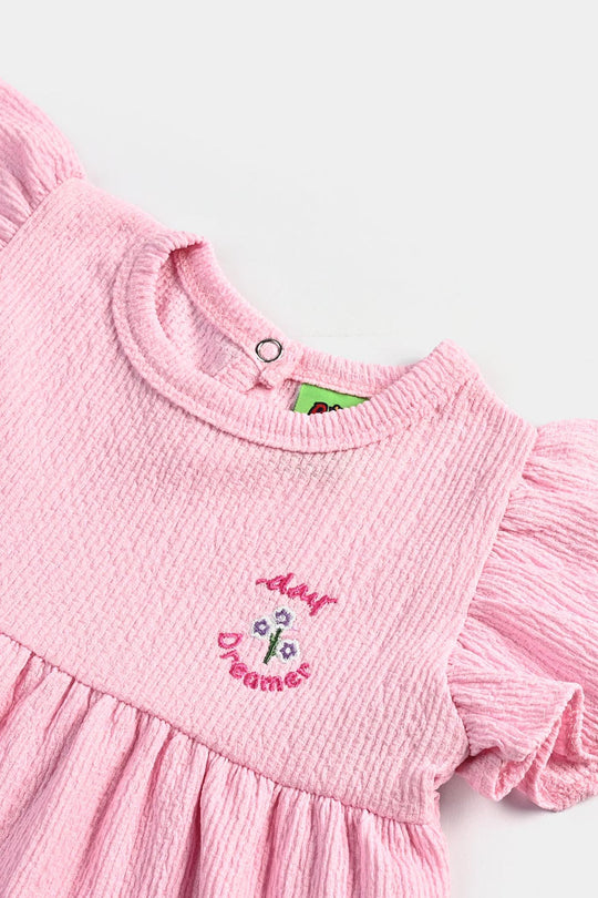 Infant Girls Poly Crinkle Hello Summer-Pink