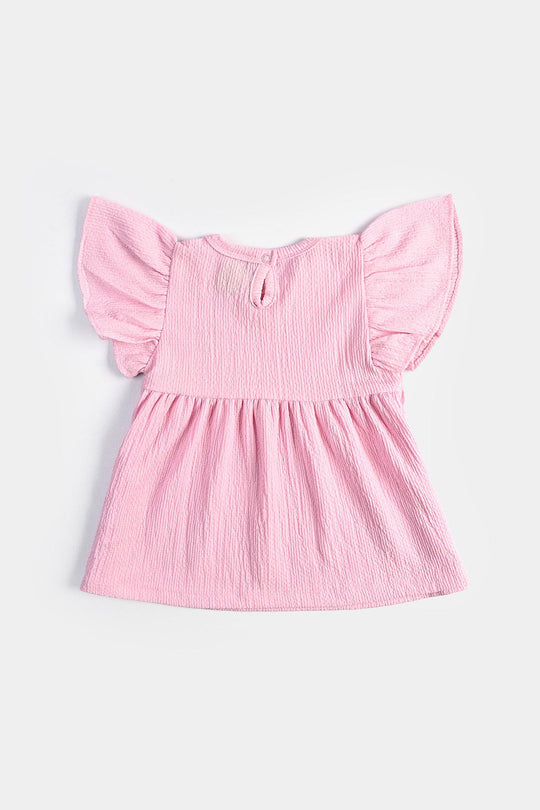 Infant Girls Poly Crinkle Hello Summer-Pink