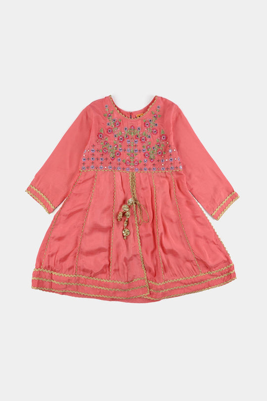 Girls Raw Silk 4Pcs Rashk-E- Chaman-Paradise Pink