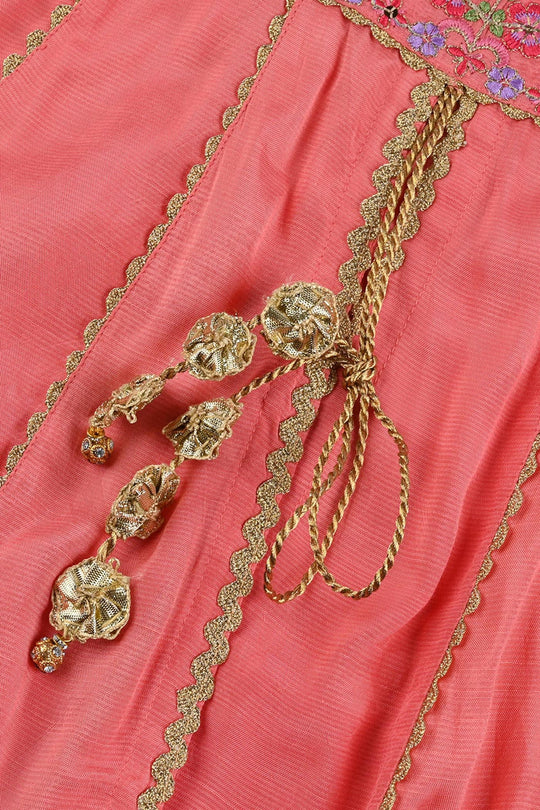 Girls Raw Silk 4Pcs Rashk-E- Chaman-Paradise Pink