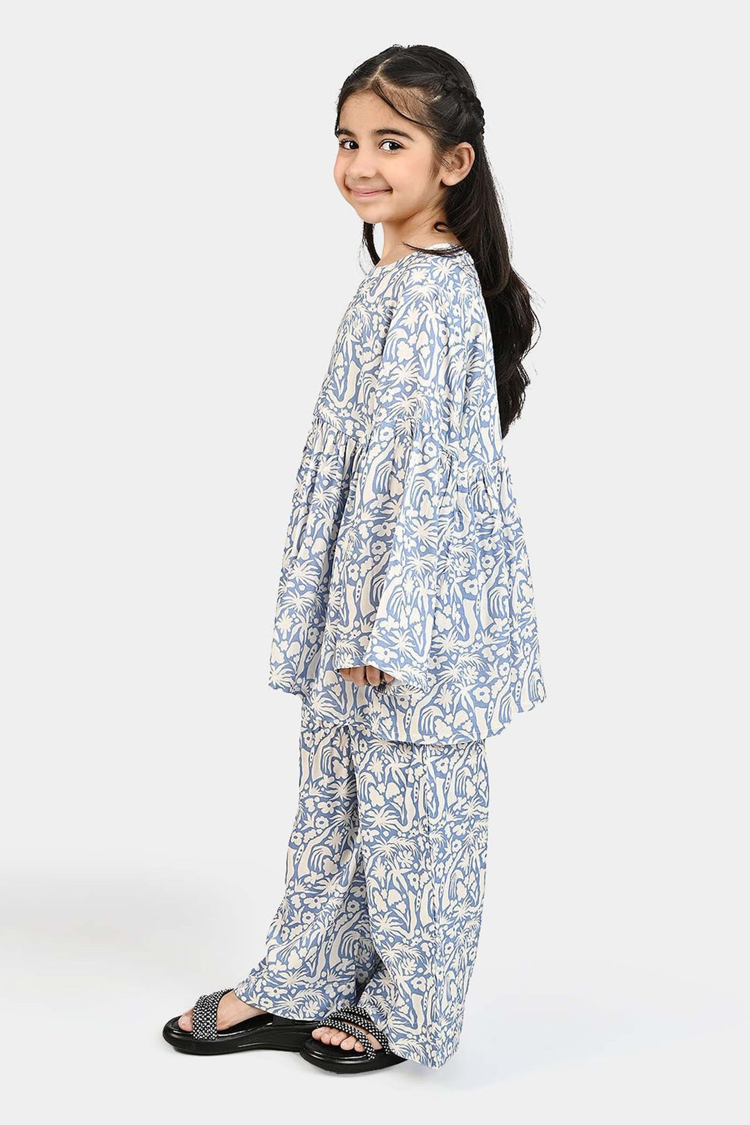 Girls Cotton Viscose Co-Ord Set Blue Bell