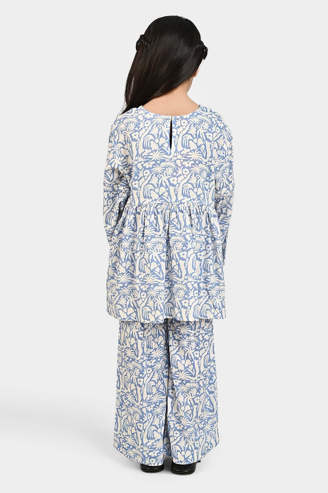Girls Cotton Viscose Co-Ord Set Blue Bell