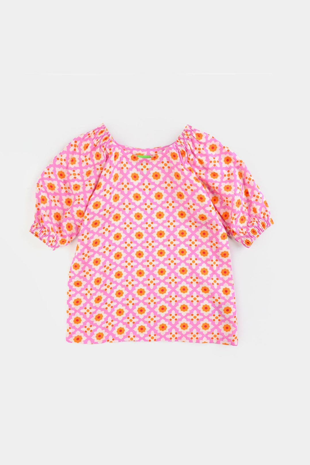 Infant Girls Cotton Viscose Co-Ord Set Mosaic-PINK