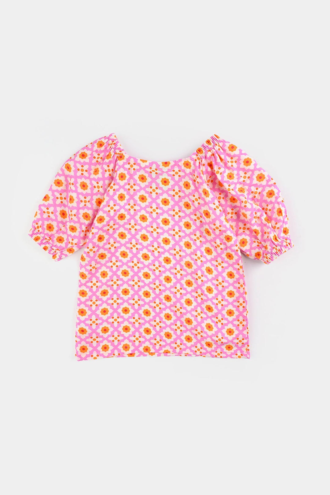 Infant Girls Cotton Viscose Co-Ord Set Mosaic-PINK
