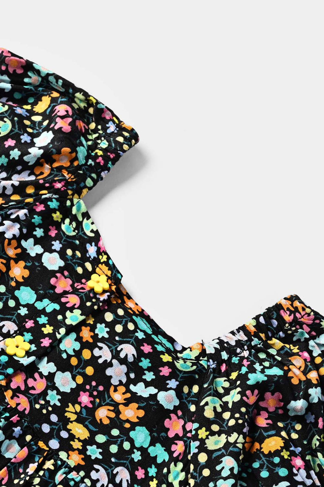 Infant Girls Cotton Viscose Casual Frock Dusky-Multi