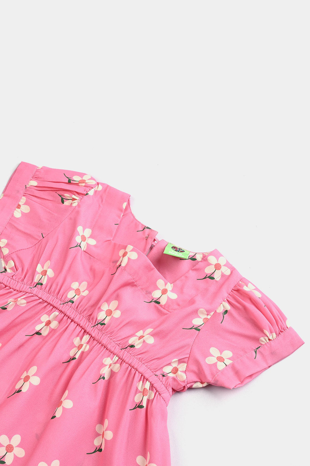 Infant Girls poly cambric Casual Frock Daffodils-PINK