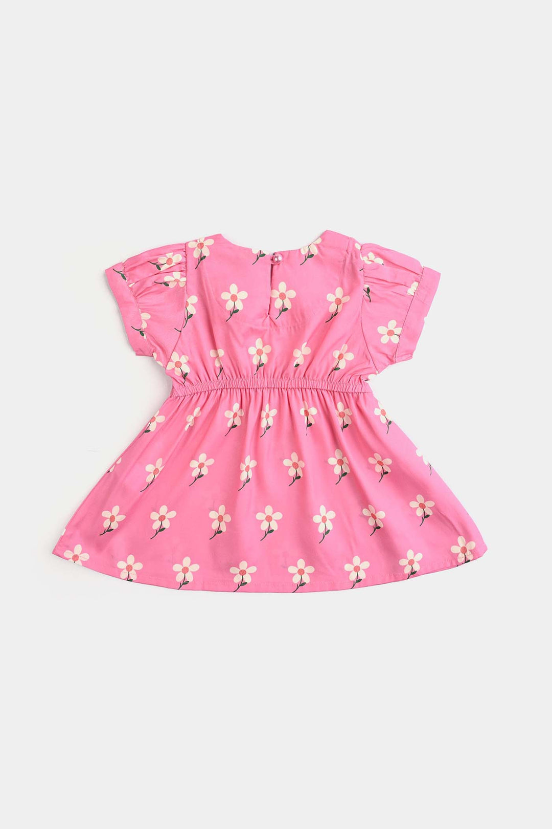 Infant Girls poly cambric Casual Frock Daffodils-PINK