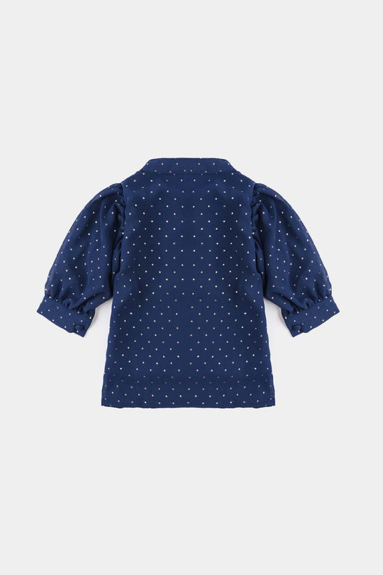Infant Girls Chiffon Casual Top Star-NAVY