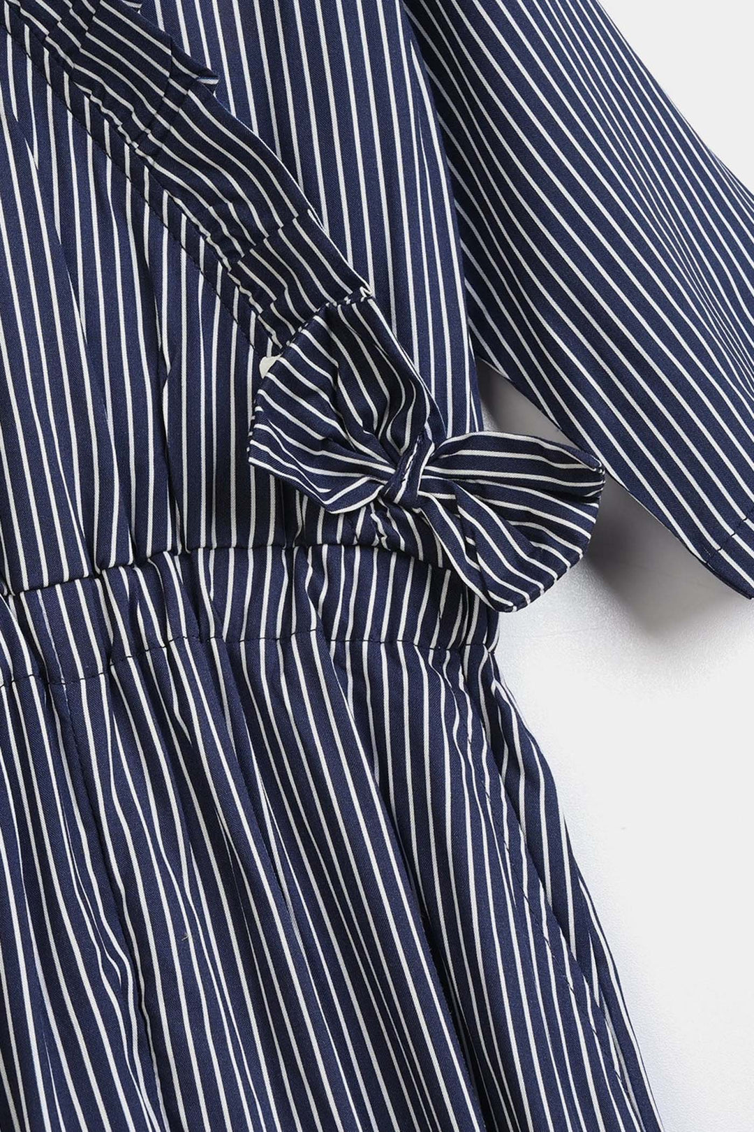 Girls Cotton Viscose Jumpsuit Blue Stripes