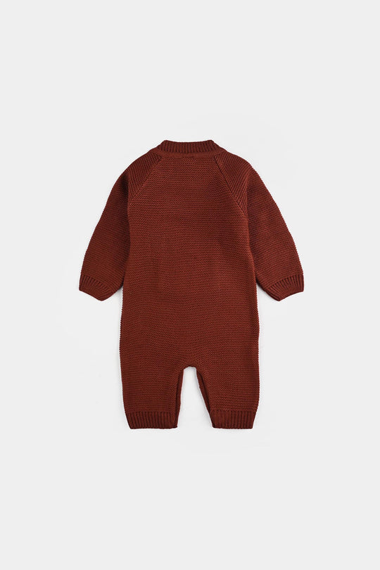 Infant Boys Acrylic Romper-Pocket-D.Rust