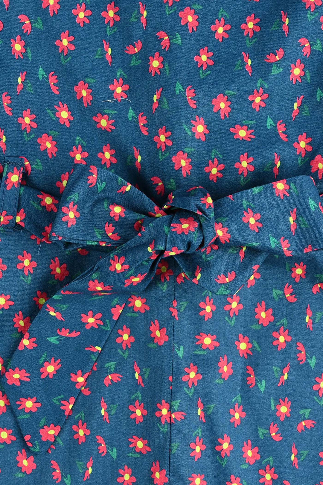 Girls Cotton Poplin Jumpsuit Frill-Multi