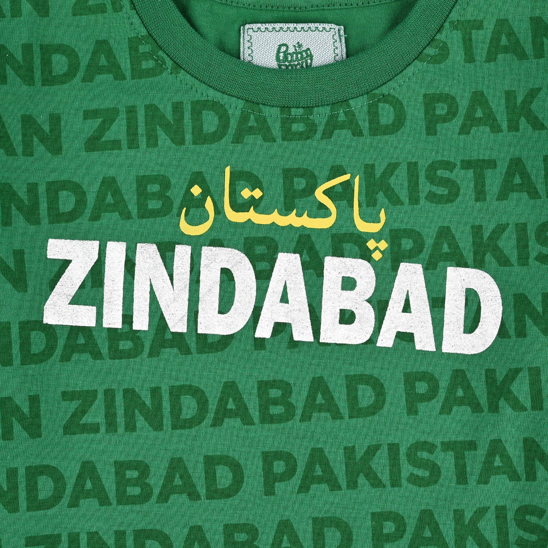 Boys Poly Cotton Jersey T-Shirts H/S Globe Zindabad-Joly Green
