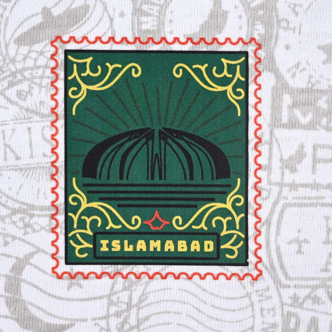 Boys Poly Cotton Jersey T-Shirt H/S STAMPS OF Globe-Snow White