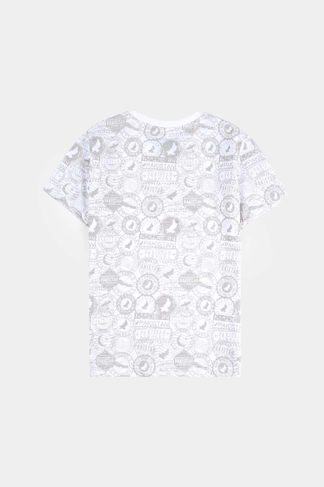 Boys Poly Cotton Jersey T-Shirt H/S STAMPS OF Globe-Snow White