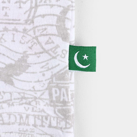 Boys Poly Cotton Jersey T-Shirt H/S STAMPS OF Globe-Snow White