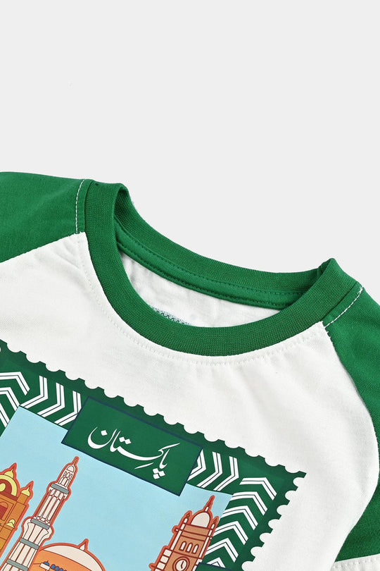 Boys Poly Cotton Jersey T-Shirts H/S HERITAGE OF Globe-Snow White