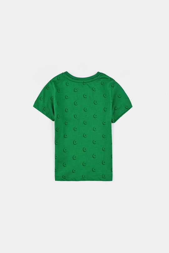 Infant Boys Poly Cotton Jersey Knitted Suit JEEVAY Globe-Joly Green