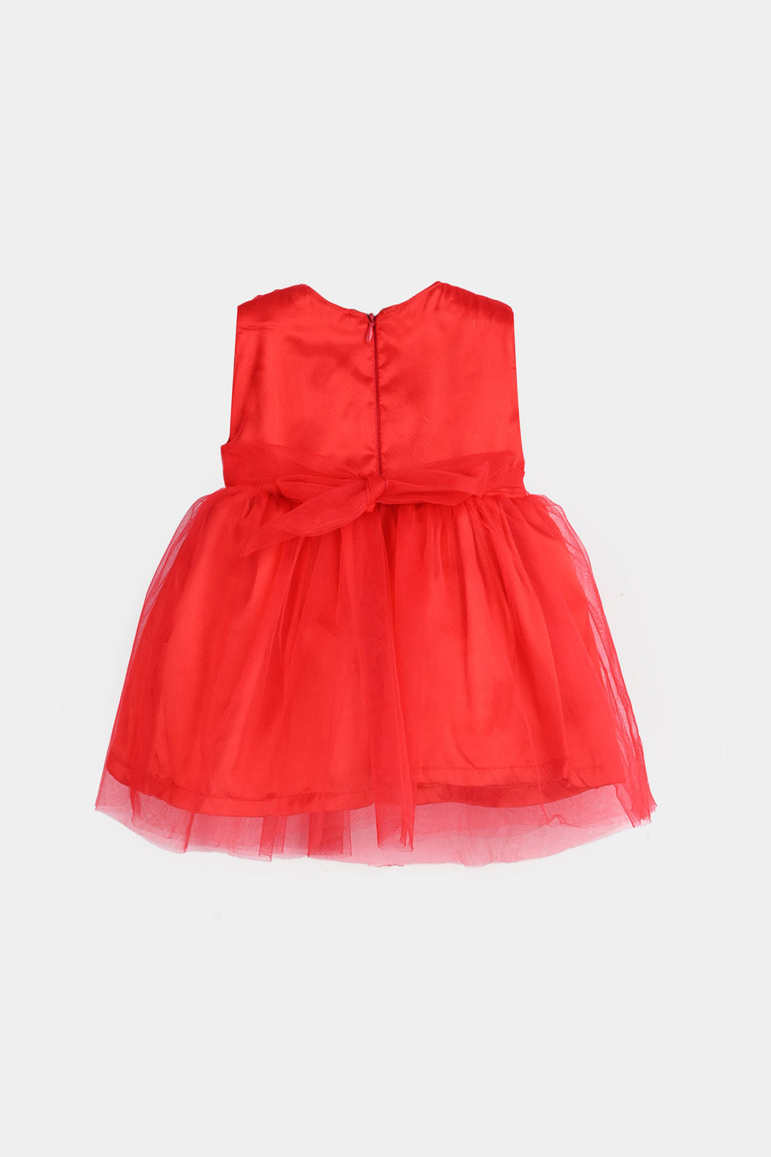 Infant Girls Net Frock Princess-RED