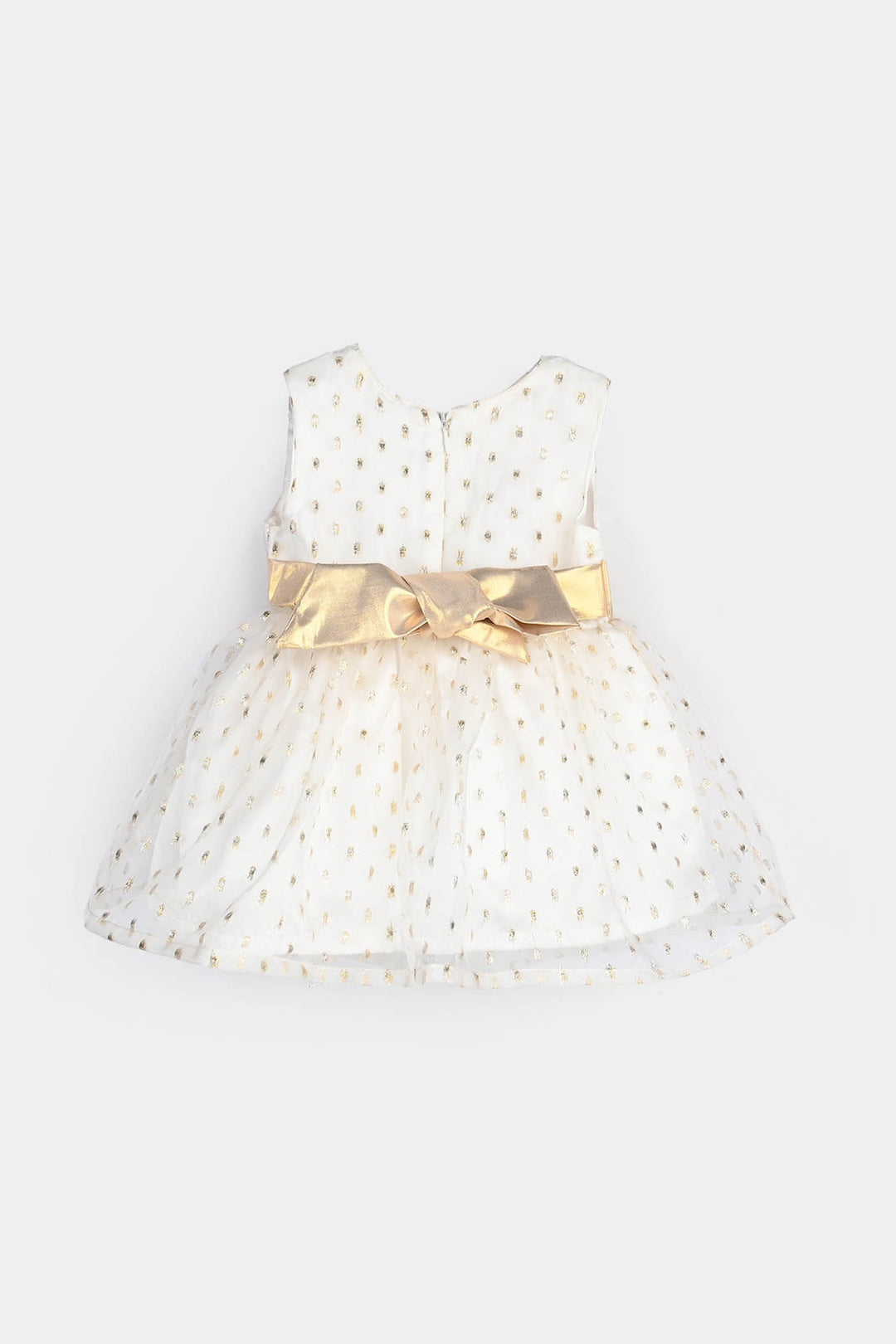 Infant Girls Organza Frock Grace-White.Gold