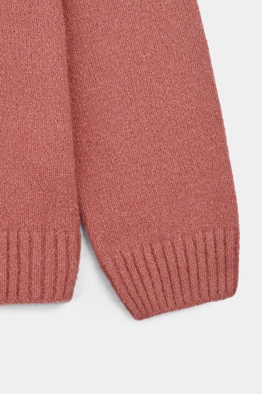 Girls Feather yarn Sweater-Coral Pink