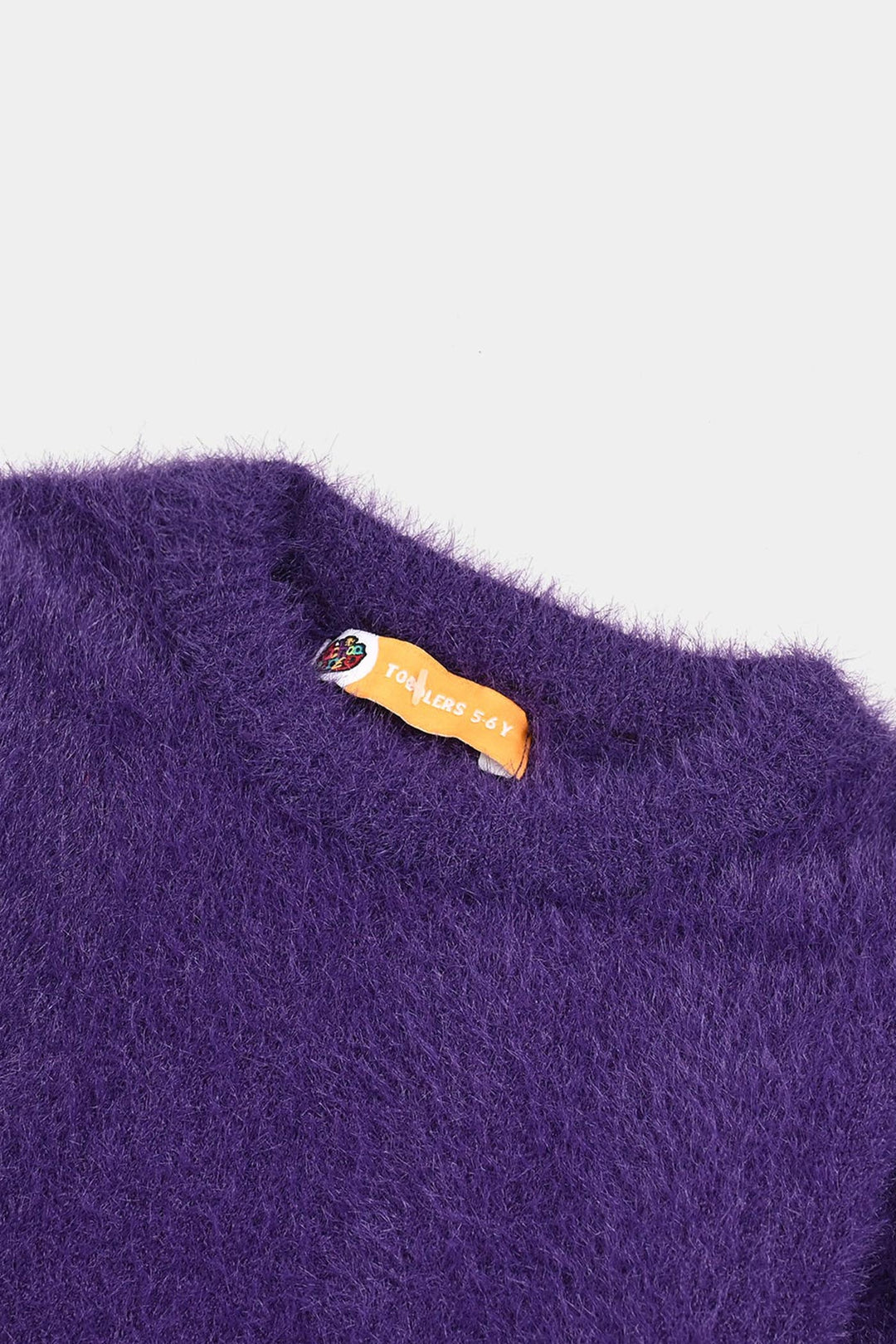 Girls Feather yarn Sweater-Purple