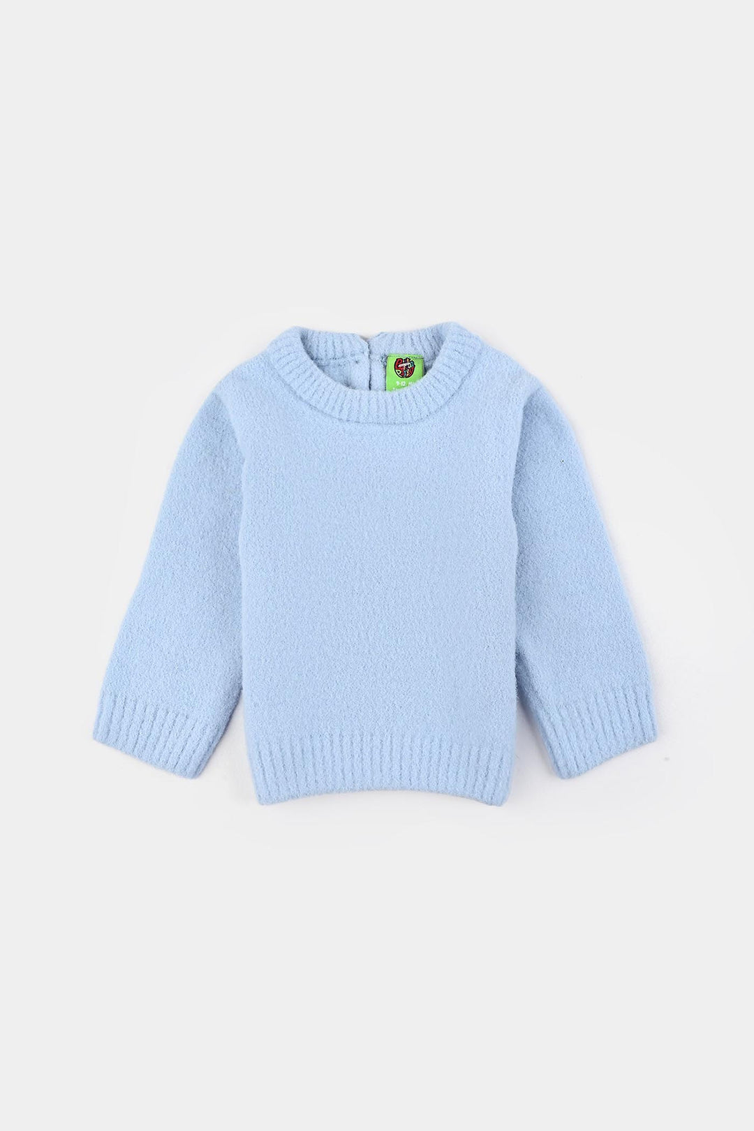Infant Girls Feather yarn Sweater-Light Blue