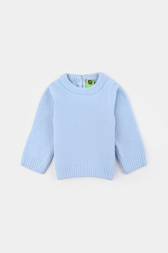 Infant Girls Feather yarn Sweater-Light Blue
