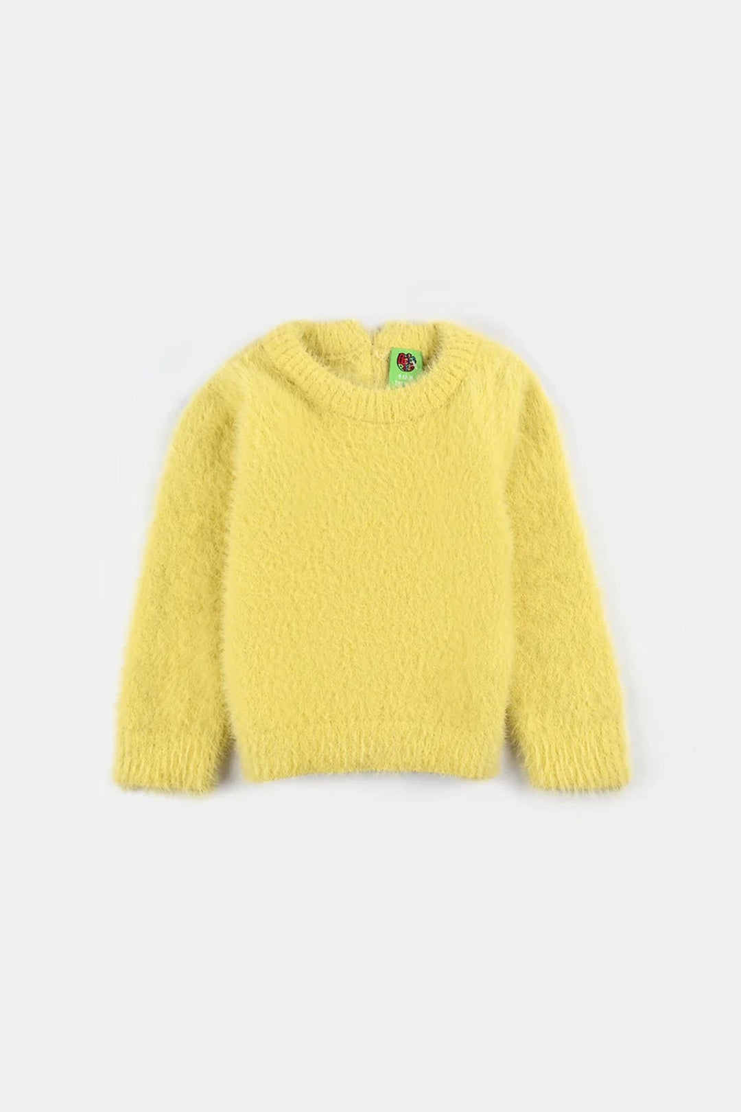 Infant Girls Feather yarn Sweater-Yellow