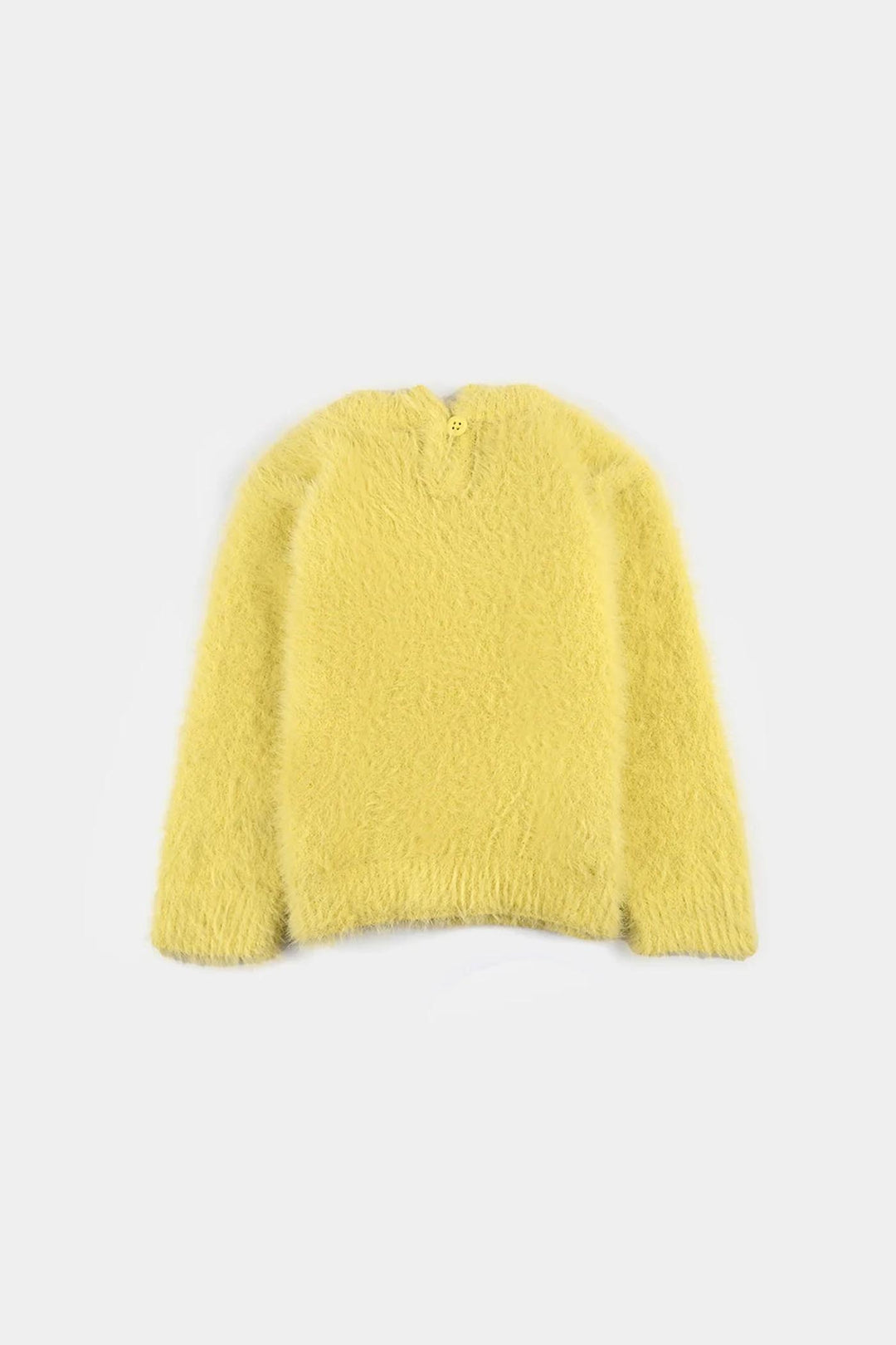 Infant Girls Feather yarn Sweater-Yellow