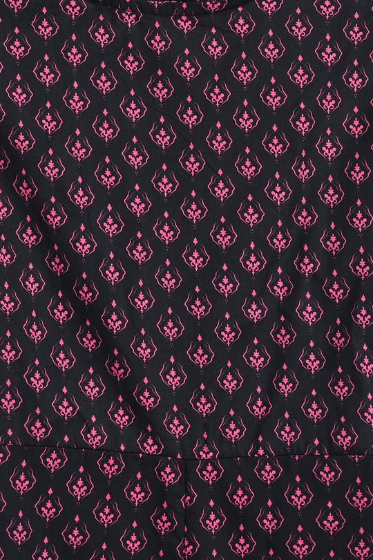 Girls Cotton Poplin Jumpsuit Pink Fauna-Multi