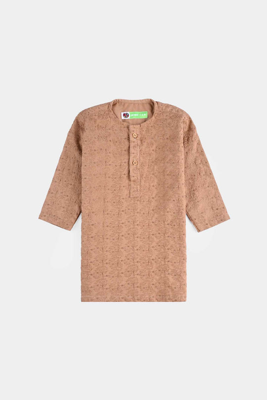 Infant Boys Chicken Kari Kurta-BEIGE