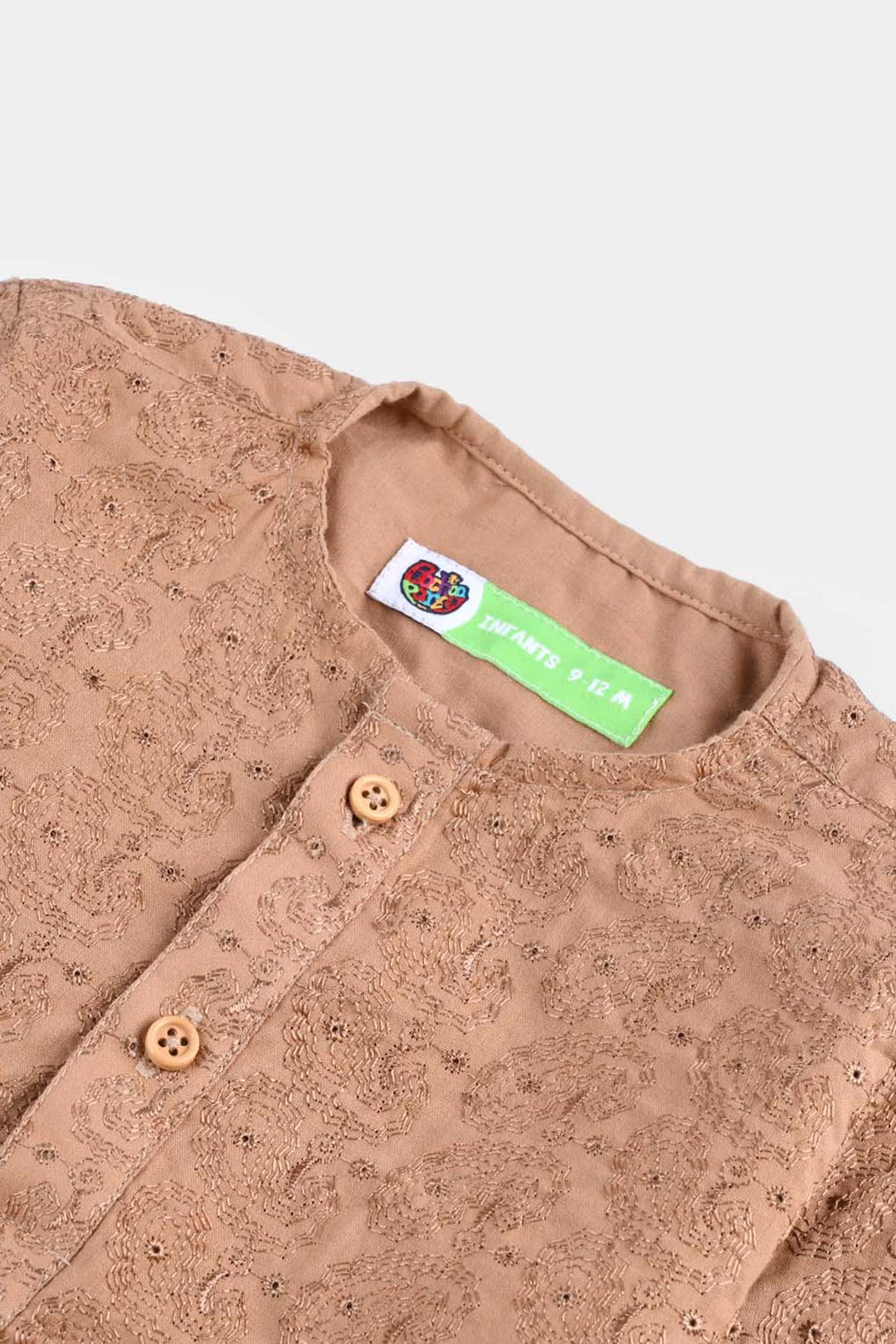 Infant Boys Chicken Kari Kurta-BEIGE