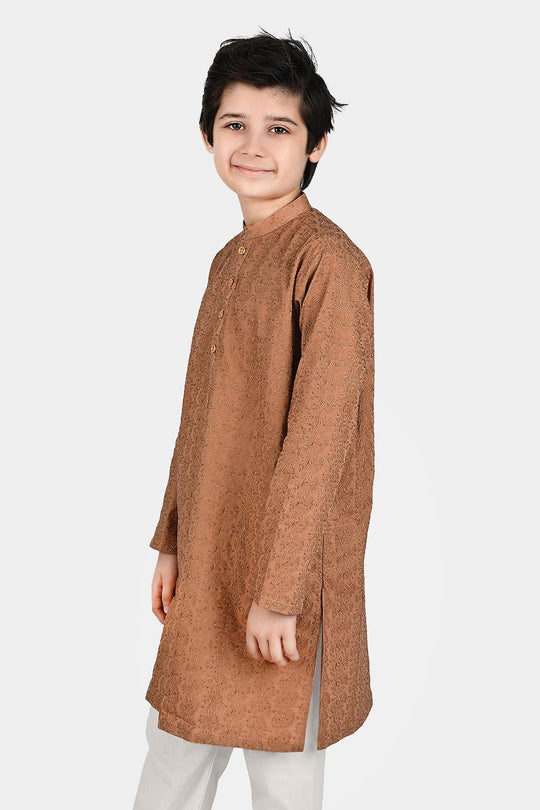 Boys Chicken Kari Kurta-BEIGE