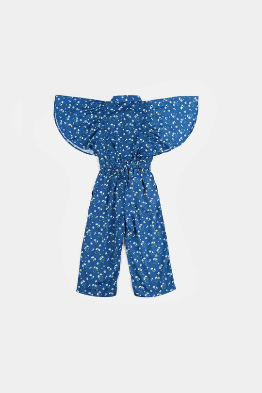 Girls Poly Mesh Jump Suit Blue Bell-Multi