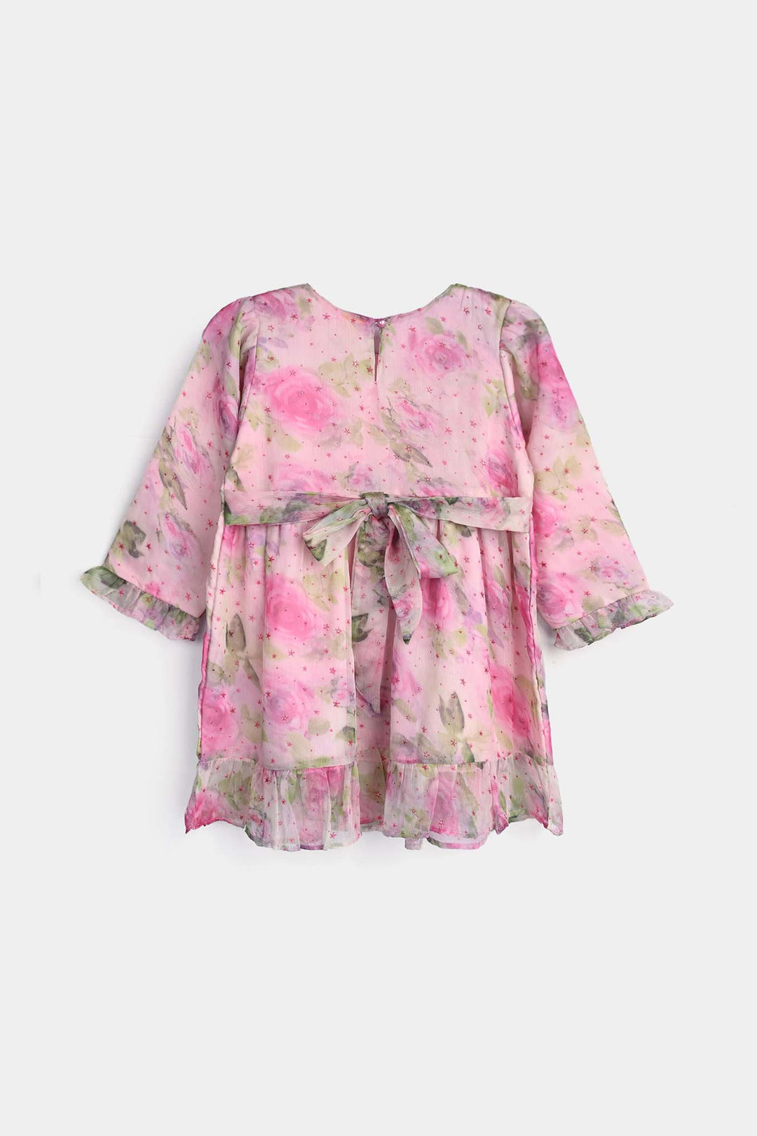 Girls Chiffon Casual Frock Neon Star-Multi