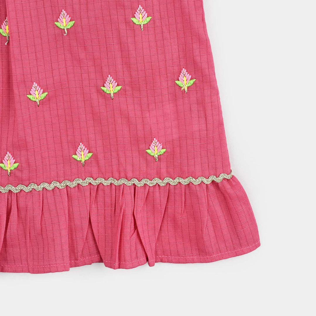 Infant Girls Cotton Emb 2Pcs Orchid-Pink