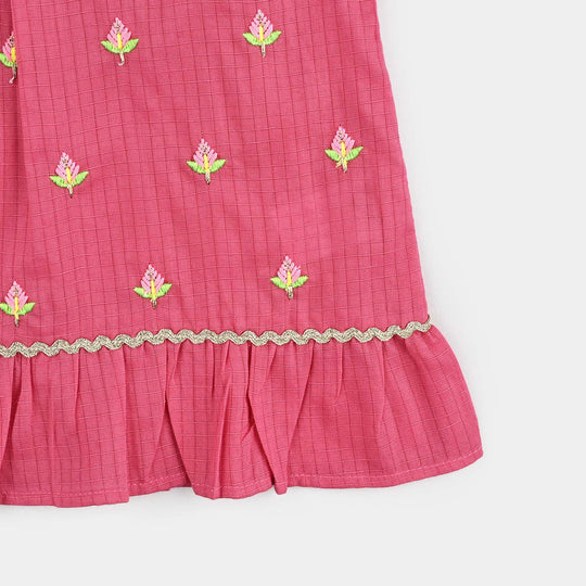 Infant Girls Cotton Emb 2Pcs Orchid-Pink