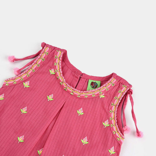 Infant Girls Cotton Emb 2Pcs Orchid-Pink