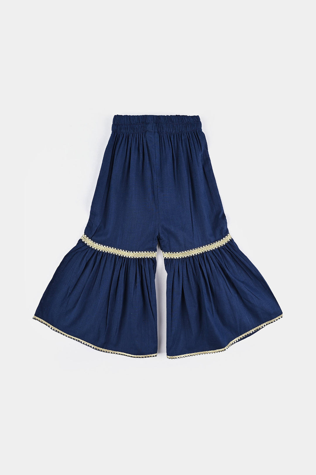Infant Girls Cotton Slub Emb 2Pcs Raqs-Navy Blue